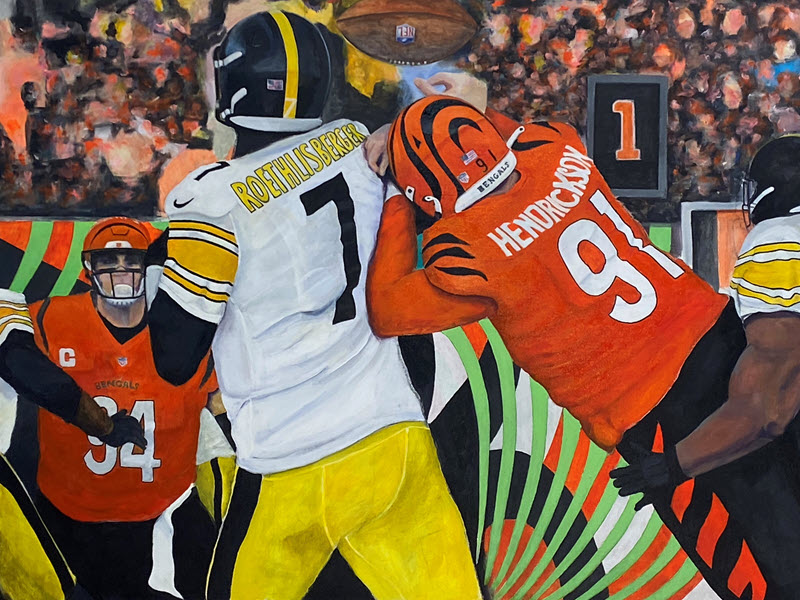 Steelers Sacked, an acrylic and oil painting by Daniel Kunkel